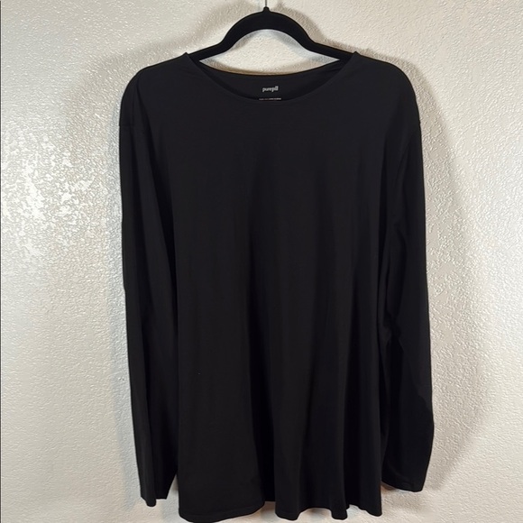 J. Jill Pure Jill Black Long Sleeve Shirttail Tee Size 4X - Picture 1 of 5